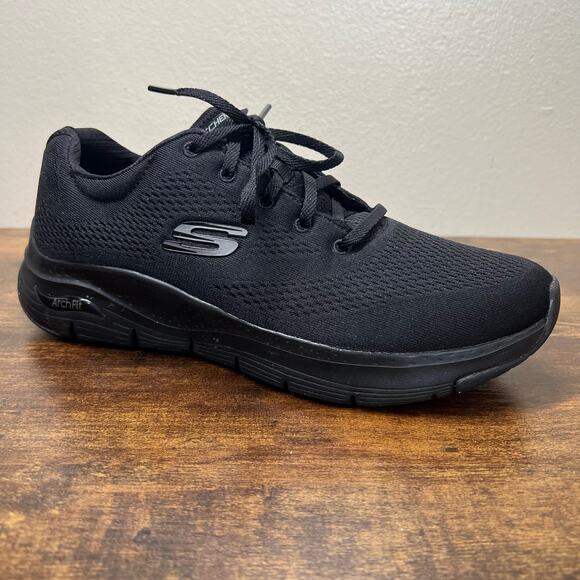 Skechers Arch Fit 2.0 Sneakers 11 Womens Black Big League Running Gym Athletic - Picture 1 of 11
